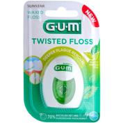 Gum 350  twisted floss - seda con cera (1 unidad 30 m sabor te verde y menta)