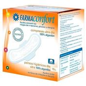 Compresas 100%algodon - farmaconfort (ultrafinas dia alas 10 u)