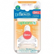 Tetina silicona boca ancha options+ - dr brown´s natural flow (nivel 1 2 u)