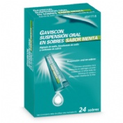 GAVISCON SUSPENSION ORAL EN SOBRES SABOR MENTA, 12 sobres