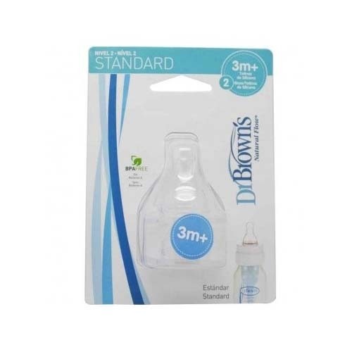 Tetina silicona - dr brown´s natural flow estandar (+ 3 meses n2 2 unidades)