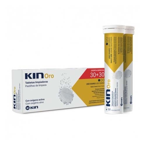 Kin oro tabletas limpiadoras - limpieza protesis dental (30 tabletas 2 unidades)